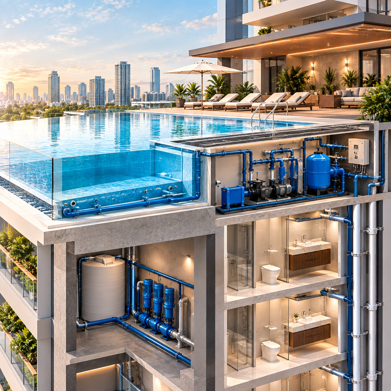 High-Rise Sanitary & Swimming Pool Hydraulics